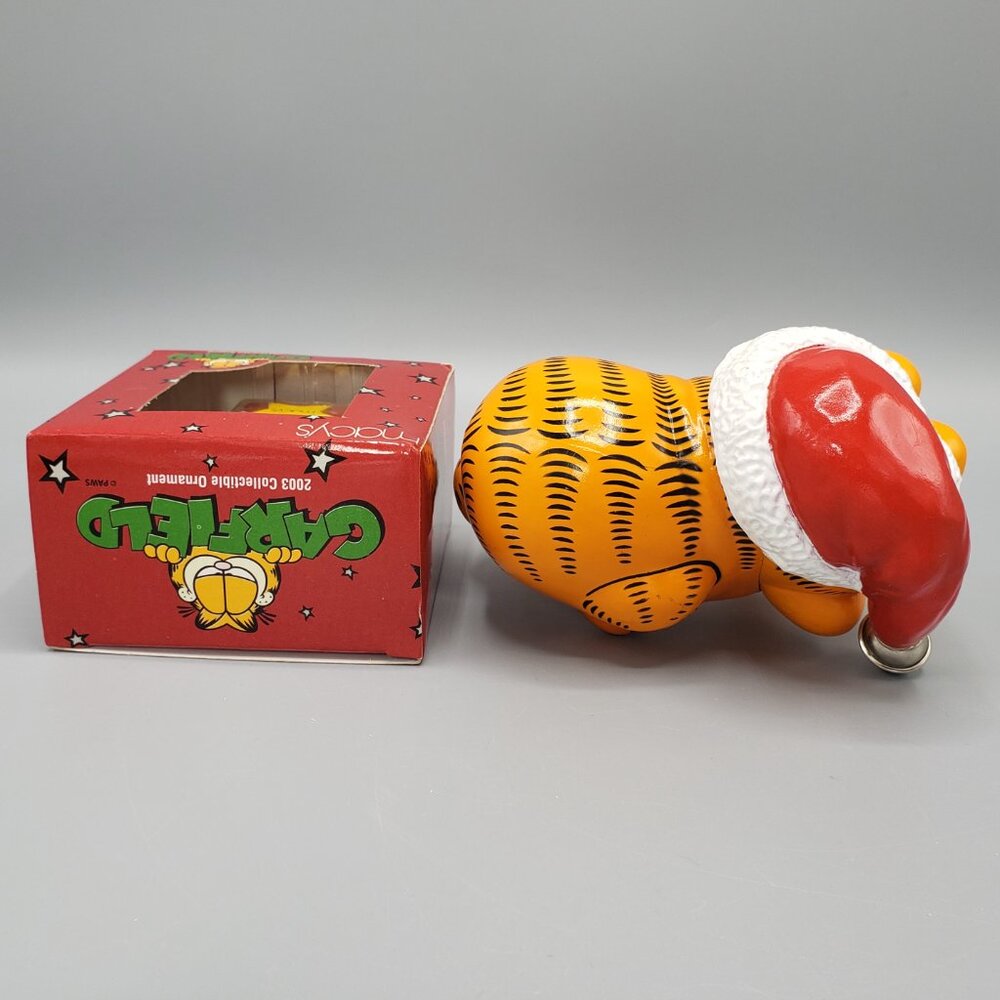 Garfield Christmas Lot Vintage 1981 Stocking Hanger Bell NEW 2003 Macys Ornament - Picture 9 of 16